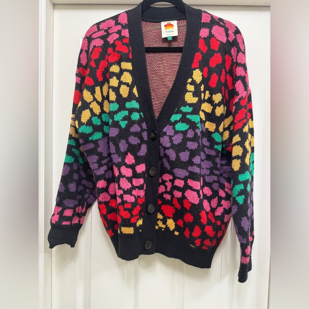 Farm Rio Cheetah Multi-Colour Women's Cardigan - Picture 3 of 8